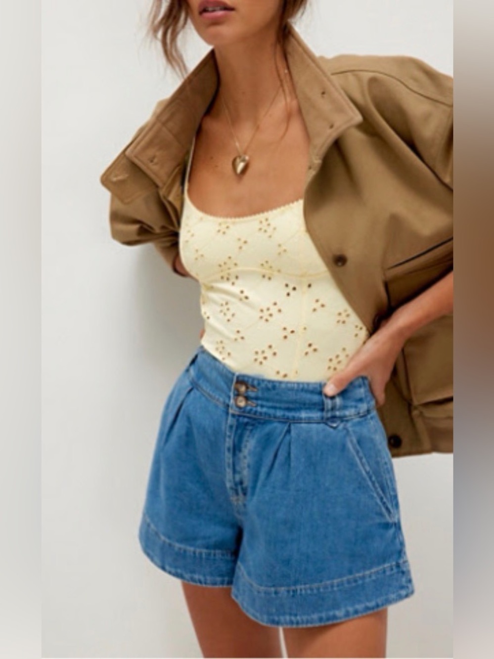 We The Free Marina Denim Shorts Color: Down Under Size: 26 NWT - Picture 2 of 8